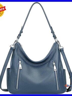 Genuine Leather Hobo Shoulder Bag Crossbody with Multiple Pockets